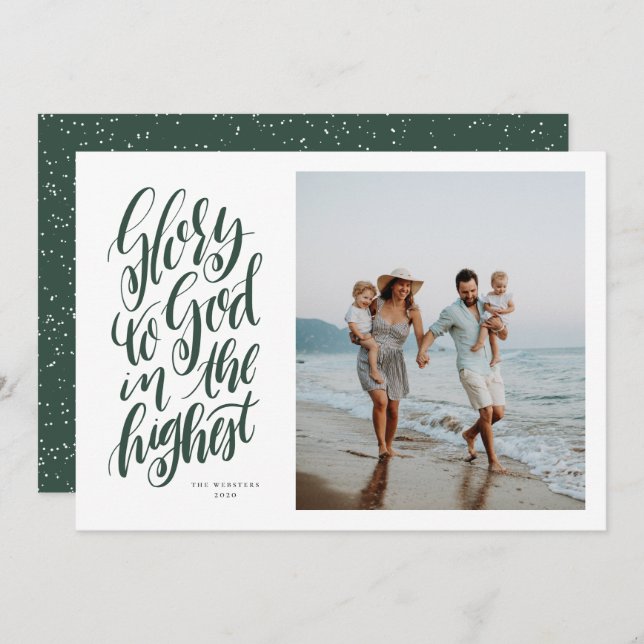 Ehre für das religiöse Weihnachtsgebirge Feiertagskarte (Vorne/Hinten)