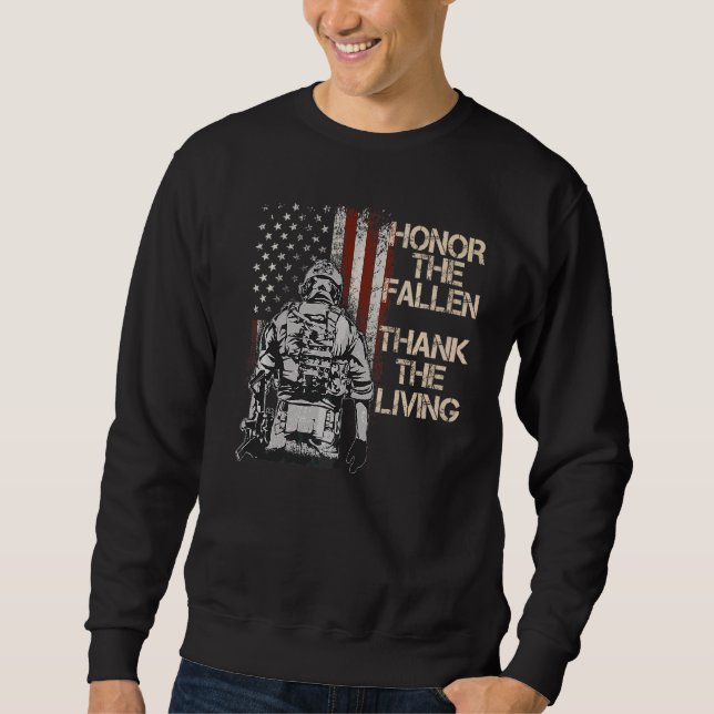 Ehre für die Toten - Danke für die lebendige ameri Sweatshirt (Vorderseite)