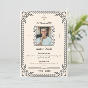 Ehre ihres Gedächtnisses: Verzierte Beerdigung Einladung