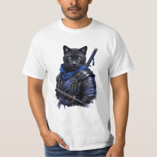 Ehre in jedem Schlag – Black Panther Samurai T-Shirt