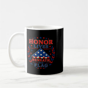 Ehre lebt unter der Flagge Patriotische Kunst Kaffeetasse