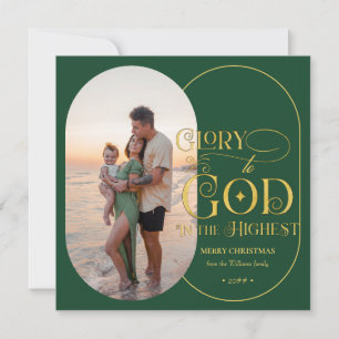 Ehre sei Gott Religiös 2 Foto Schrift Christlich Feiertagskarte