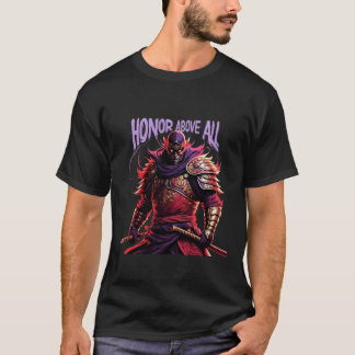 Ehre über allen T - Shirt - Anime Samurai Warrior 