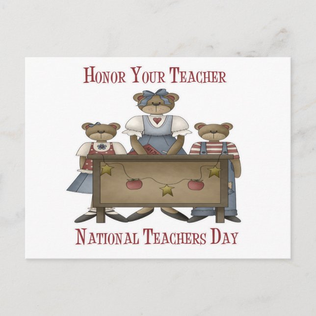 Ehren des Teacher National Teachers Day Postkarte (Vorderseite)