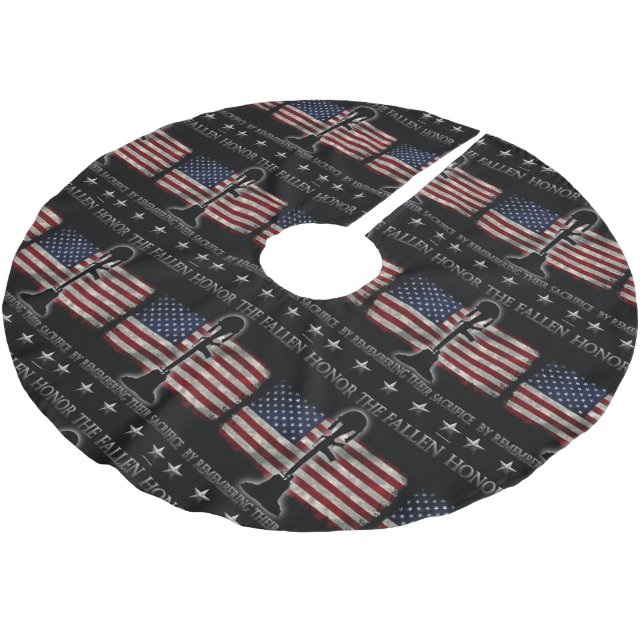 Ehren Sie gefallen Polyester Weihnachtsbaumdecke (Schrägansicht)