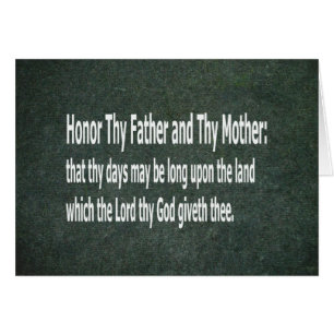 Ehren Sie Thy Vater und Thy Mutter