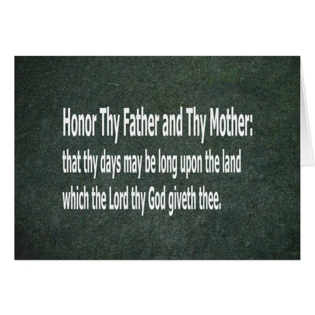 Ehren Sie Thy Vater und Thy Mutter (Vorderseite (Horizontal))