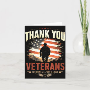 Ehren wer gedient hat Dank Veterans Day Patriotisc Karte