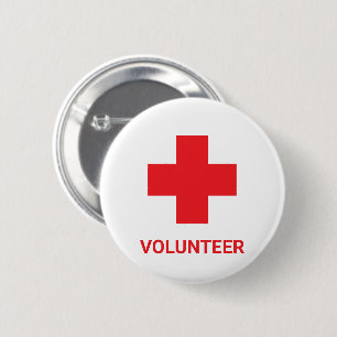 Ehrenamtliche & Erste Hilfe, Kreuz, Krankenwagen,  Button