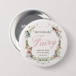 Ehrenfee Erste Vintage-Blumen-Geburtstag Button