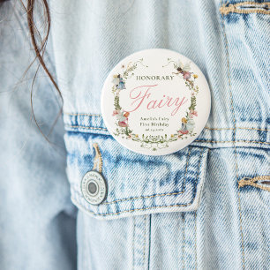 Ehrenfee Erste Vintage-Blumen-Geburtstag Button