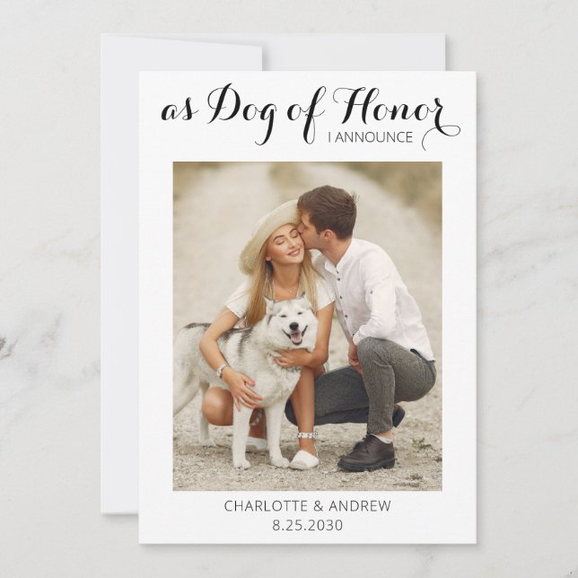 Ehrenhund nur verheiratet Hochzeitsankündigung Save The Date (Vorderseite)