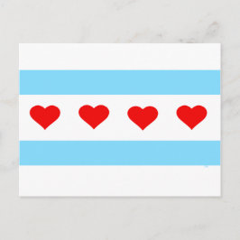 Ehrenkarte für Chicago Hearts and Stripes Forever Postkarte