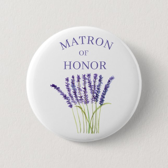 Ehrenmatron der Lavender Herb Wasserfarbe Button (Vorderseite)