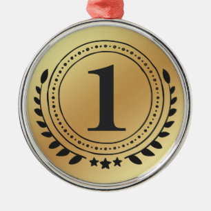 Ehrenmedaille mit Gold Gradient auf dem ersten Pla Silbernes Ornament