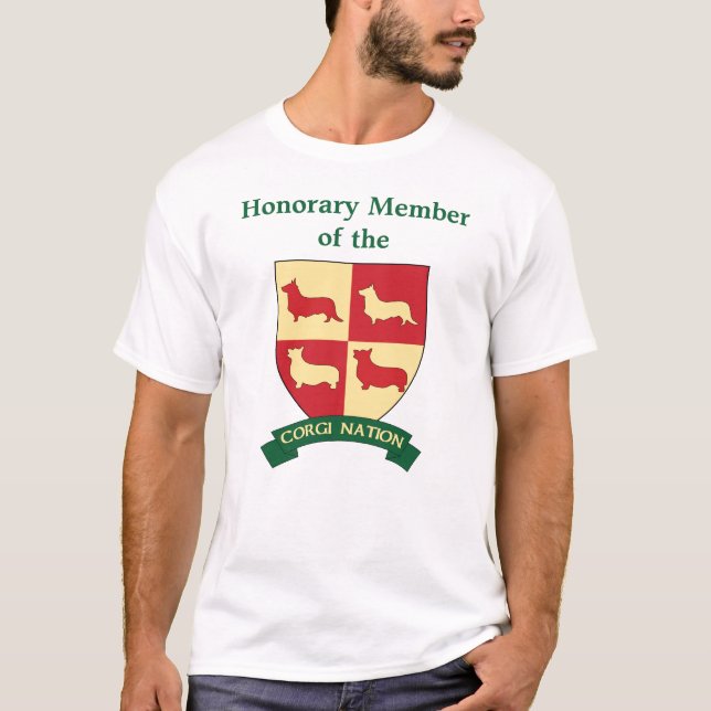 Ehrenmitgliedscorgi-Nations-Wappen-T-Shirt T-Shirt (Vorderseite)