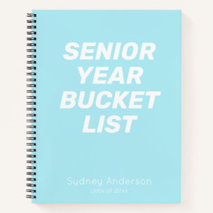 Ehrentafel-Bucket-Liste Blau Personalisierter Name Notizbuch