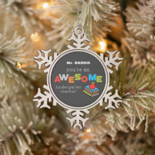 Ehrentag für Kindergartenlehrer, Großartig Schneeflocken Zinn-Ornament