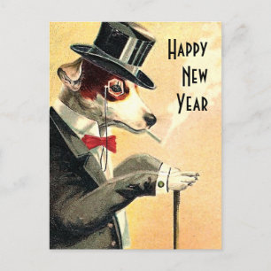 Ehrenwerter Hund Neujahrswünsche Feiertagspostkarte