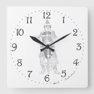 Ehrenwerter Vorfahr Wanduhr im Quadratdesign