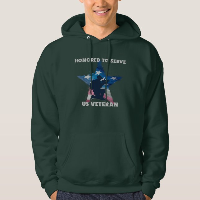 Ehrerbietend für US-Veteran Hoodie (Vorderseite)