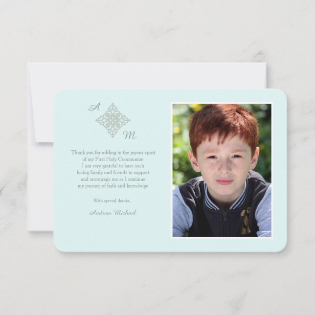Ehrerbietiges queres religiöses Foto danken Ihnen Dankeskarte (Vorderseite)