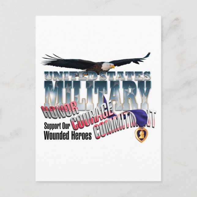 Ehrerbietung für unsere militärischen Helden Postkarte (Vorderseite)