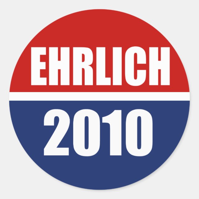 EHRLICH 2010 RUNDER AUFKLEBER (Vorderseite)