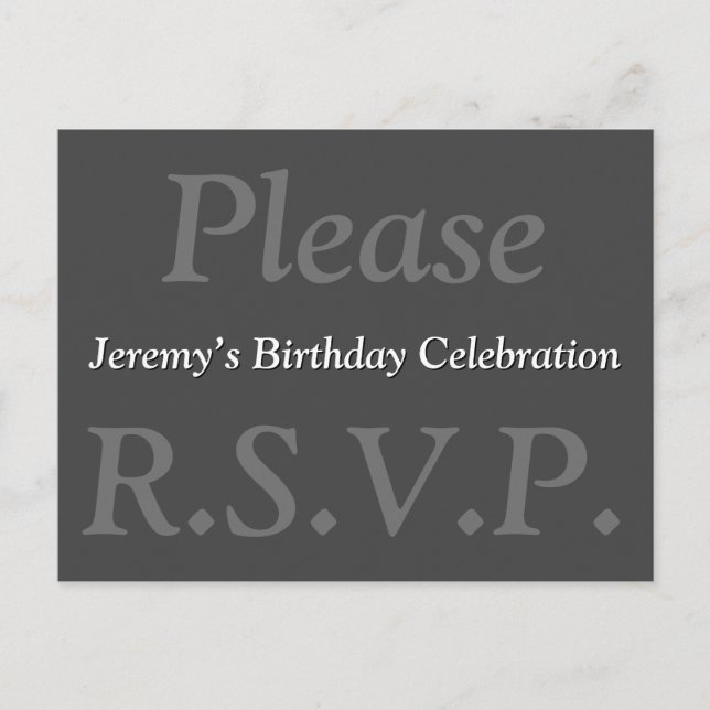 Ehrlich und elegant "Bitte R.S.V.P." Postkarte (Vorderseite)