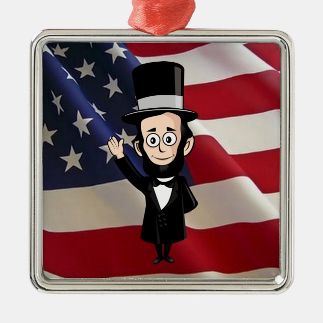 Ehrlicher Abe Lincoln und alter Ruhm, die hoch Silbernes Ornament (Vorne)