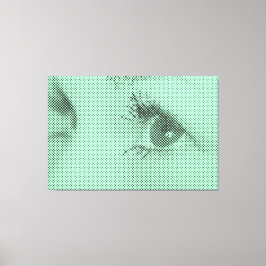 Ehrlicher Schwarz-Grün-Halbtoneffekt Weiblicher Bl Leinwanddruck