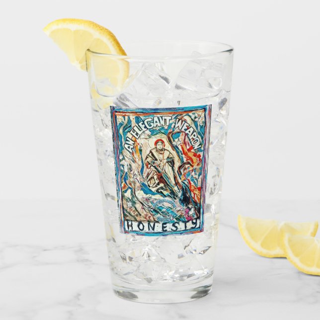 Ehrlichkeit, eine elegante Waffe. Glas (Vorderseite Ice)