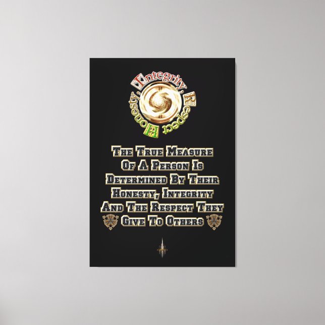 Ehrlichkeit und Integrität respektieren MXT Leinwanddruck (Vorderseite)