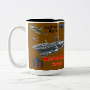 Ehrung des mächtigen militärischen Braun Zweifarbige Tasse