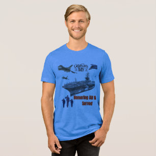 Ehrung des mächtigen Militärs, wahre königliche Tri-Blend Shirt