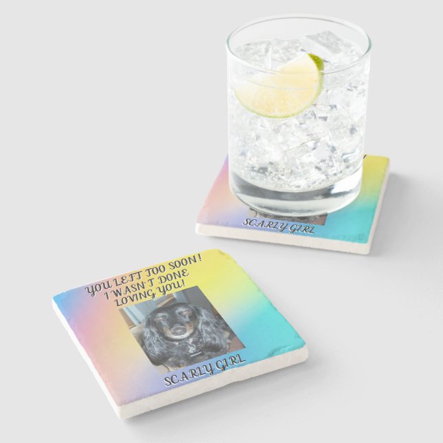 Ehrung Ihres geliebten Fotos zur Erinnerung an das Steinuntersetzer (Seitenansicht)