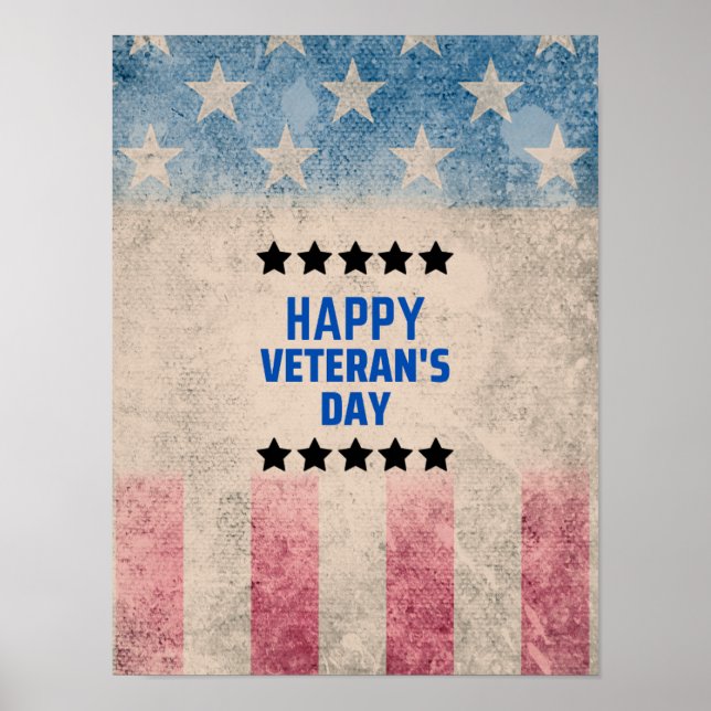 Ehrung unseres Helden Happy Veteran's Day Poster (Vorne)
