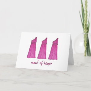 Ehrwürdige rosa Bridal Hochzeitsparty Dress Card Einladung