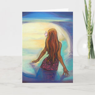 "Ehu Girl"-Malerei auf Grußkarte Karte