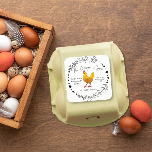 Ei-Box-Etikett Quadratischer Aufkleber (Von Creator hochgeladen)