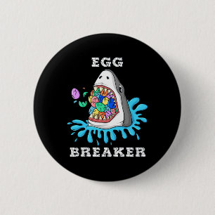 Ei Breaker Hai Ostern Spaß Jungen Mädchen Kinder 1 Button