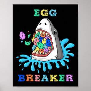 Ei Breaker Hai Ostern Spaß Jungen Mädchen Kinder Poster