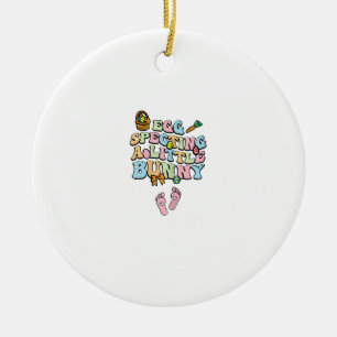 Ei, das Erwarten eines kleinen Häschen Ostern Schw Keramik Ornament