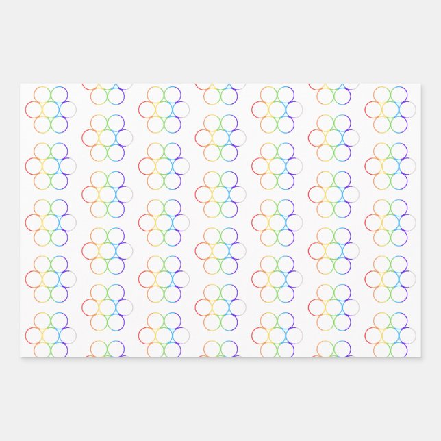 Ei des Lebens Chakra 3 Blatt Wrapping Paper Set (Vorderseite)