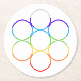 Ei des Lebens Chakra Single Runder Pappuntersetzer