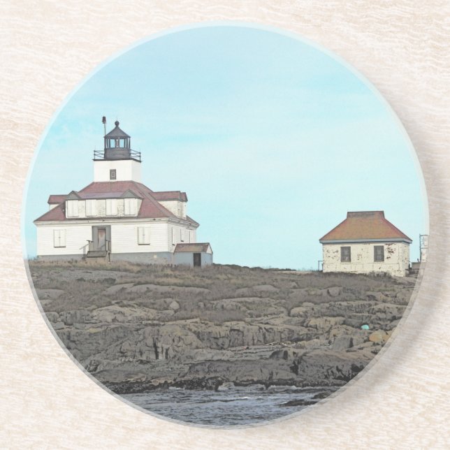 Ei-Felsen-Leuchtturm Sandstein Untersetzer (Vorne)