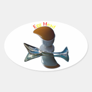 Ei Head Quirky Designs Ovaler Aufkleber