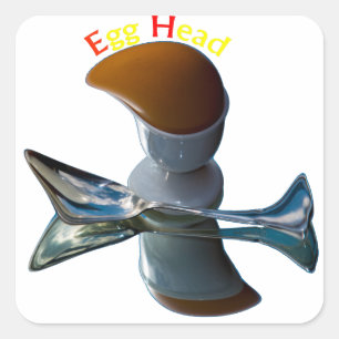Ei Head Quirky Designs Quadratischer Aufkleber