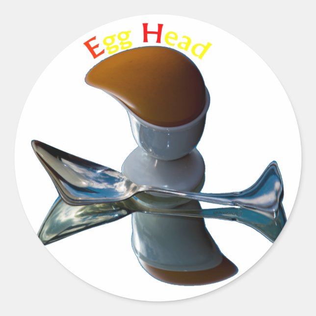 Ei Head Quirky Designs Runder Aufkleber (Vorderseite)