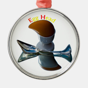 Ei Head Quirky Designs Silbernes Ornament